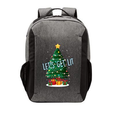 Funny LetS Get Lit Christmas Tree Xmas Lights Gift Vector Backpack