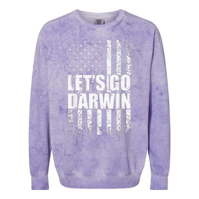 Funny Lets Go Darwin LetS Go Darwin American Flag Colorblast Crewneck Sweatshirt