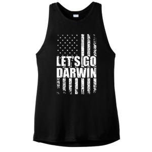 Funny Lets Go Darwin LetS Go Darwin American Flag Ladies PosiCharge Tri-Blend Wicking Tank