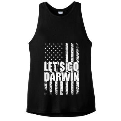 Funny Lets Go Darwin LetS Go Darwin American Flag Ladies PosiCharge Tri-Blend Wicking Tank