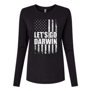 Funny Lets Go Darwin LetS Go Darwin American Flag Womens Cotton Relaxed Long Sleeve T-Shirt