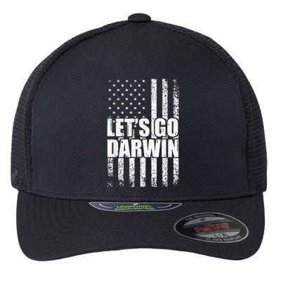 Funny Lets Go Darwin LetS Go Darwin American Flag Flexfit Unipanel Trucker Cap