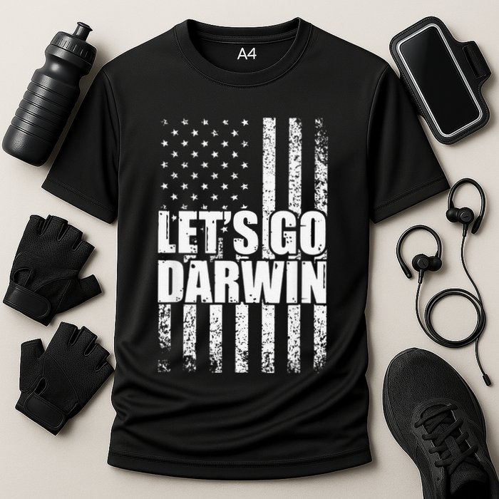Funny Lets Go Darwin LetS Go Darwin American Flag Performance Shirt