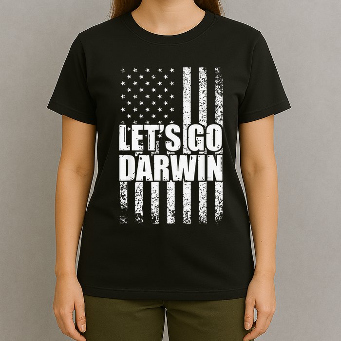 Funny Lets Go Darwin LetS Go Darwin American Flag T-Shirt