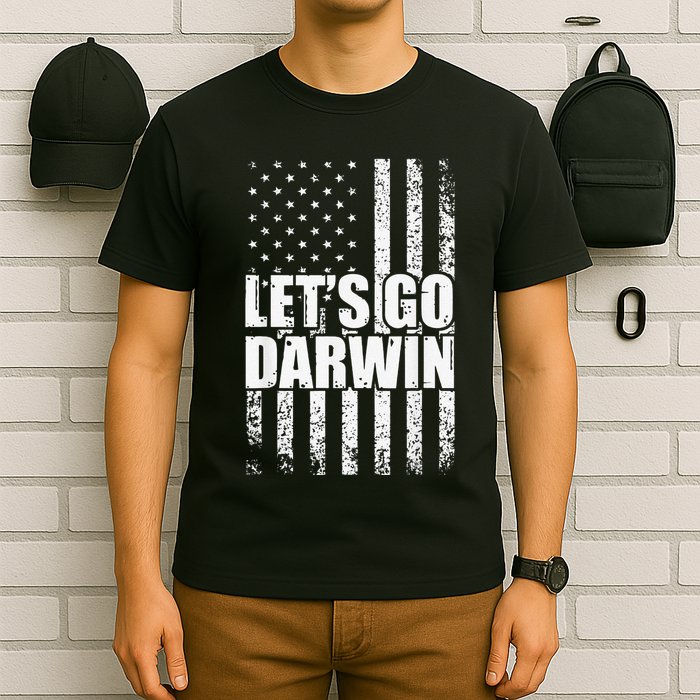 Funny Lets Go Darwin LetS Go Darwin American Flag T-Shirt