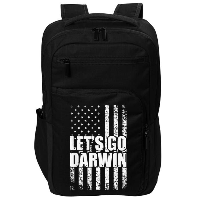 Funny Lets Go Darwin LetS Go Darwin American Flag Impact Tech Backpack