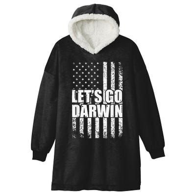 Funny Lets Go Darwin LetS Go Darwin American Flag Hooded Wearable Blanket