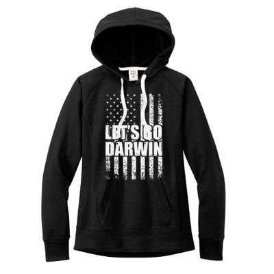 Funny Lets Go Darwin LetS Go Darwin American Flag Women's Fleece Hoodie