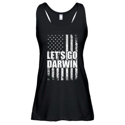 Funny Lets Go Darwin LetS Go Darwin American Flag Ladies Essential Flowy Tank