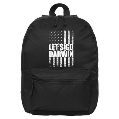 Funny Lets Go Darwin LetS Go Darwin American Flag 16 in Basic Backpack