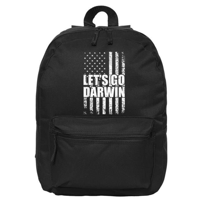 Funny Lets Go Darwin LetS Go Darwin American Flag 16 in Basic Backpack