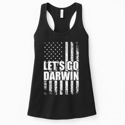Funny Lets Go Darwin LetS Go Darwin American Flag Womens Tank Top