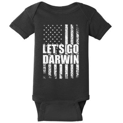 Funny Lets Go Darwin LetS Go Darwin American Flag Baby Bodysuit