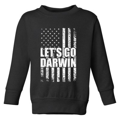 Funny Lets Go Darwin LetS Go Darwin American Flag Toddler Sweatshirt