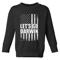 Funny Lets Go Darwin LetS Go Darwin American Flag Toddler Sweatshirt