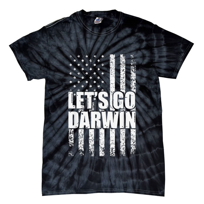 Funny Lets Go Darwin LetS Go Darwin American Flag Tie-Dye T-Shirt