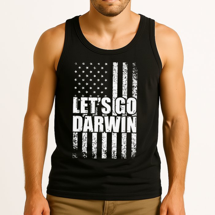 Funny Lets Go Darwin LetS Go Darwin American Flag Tank Top