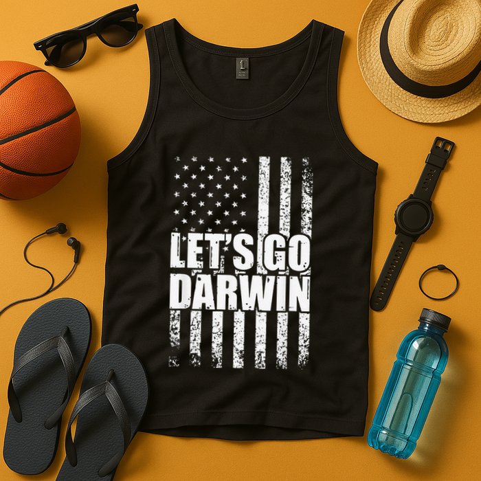 Funny Lets Go Darwin LetS Go Darwin American Flag Tank Top