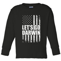 Funny Lets Go Darwin LetS Go Darwin American Flag Toddler Long Sleeve Shirt