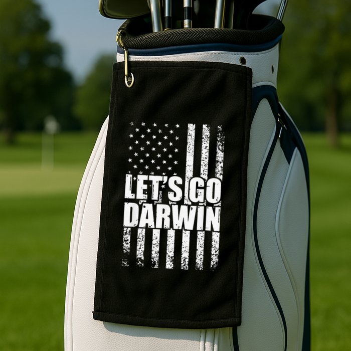 Funny Lets Go Darwin LetS Go Darwin American Flag Golf Towel
