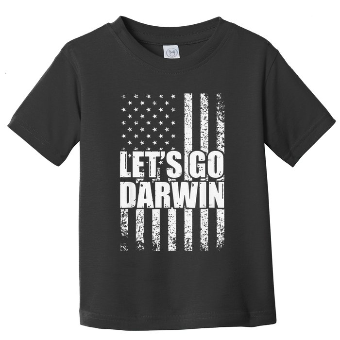 Funny Lets Go Darwin LetS Go Darwin American Flag Toddler T-Shirt