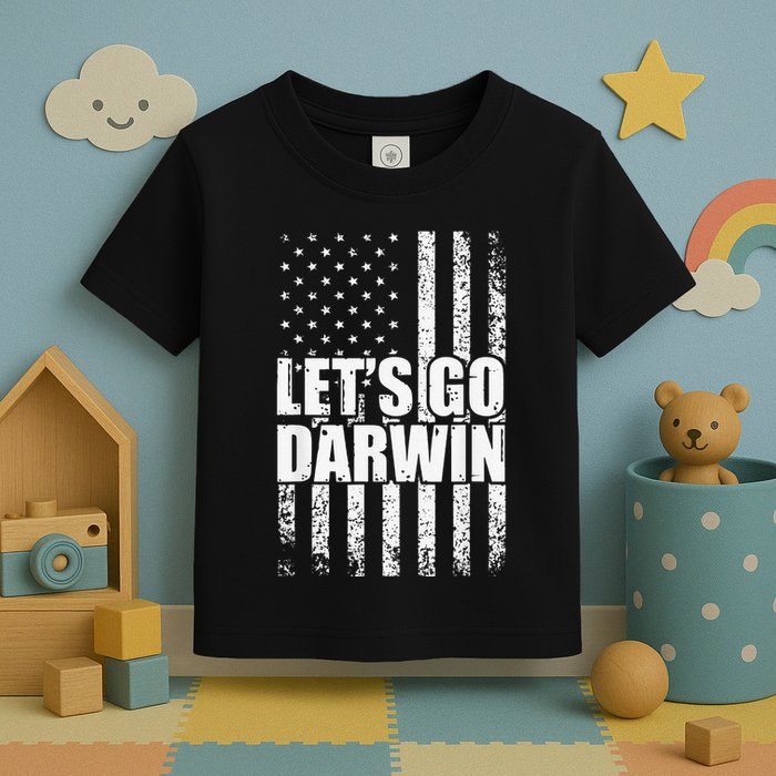Funny Lets Go Darwin LetS Go Darwin American Flag Toddler T-Shirt