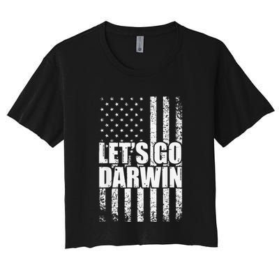 Funny Lets Go Darwin LetS Go Darwin American Flag Crop Top