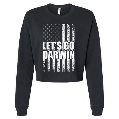 Funny Lets Go Darwin LetS Go Darwin American Flag Cropped Pullover Crew