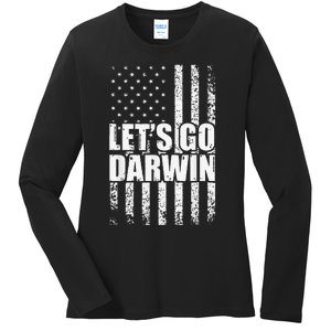 Funny Lets Go Darwin LetS Go Darwin American Flag Ladies Long Sleeve Shirt