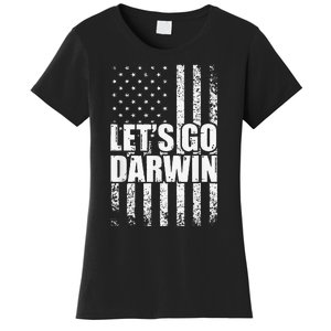 Funny Lets Go Darwin LetS Go Darwin American Flag Women's T-Shirt