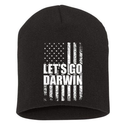 Funny Lets Go Darwin LetS Go Darwin American Flag Short Acrylic Beanie