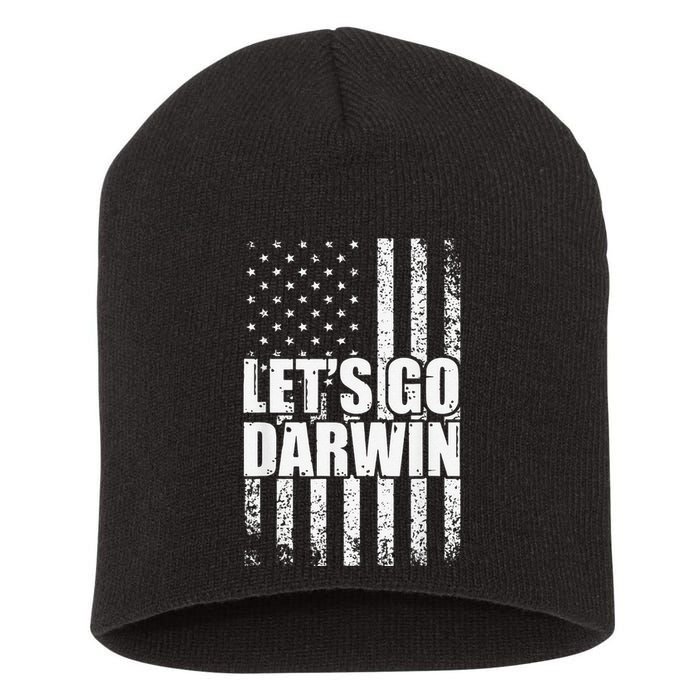 Funny Lets Go Darwin LetS Go Darwin American Flag Short Acrylic Beanie