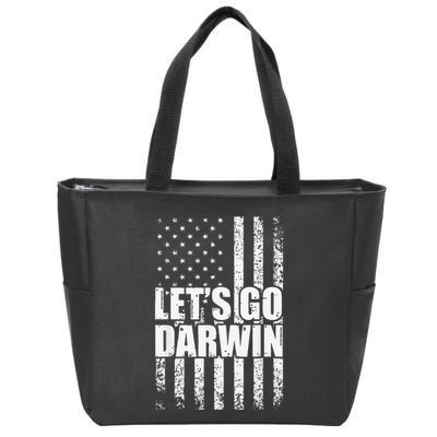 Funny Lets Go Darwin LetS Go Darwin American Flag Zip Tote Bag