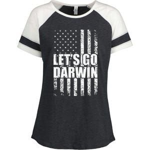 Funny Lets Go Darwin LetS Go Darwin American Flag Enza Ladies Jersey Colorblock Tee