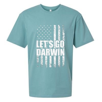 Funny Lets Go Darwin LetS Go Darwin American Flag Sueded Cloud Jersey T-Shirt