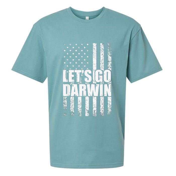 Funny Lets Go Darwin LetS Go Darwin American Flag Sueded Cloud Jersey T-Shirt