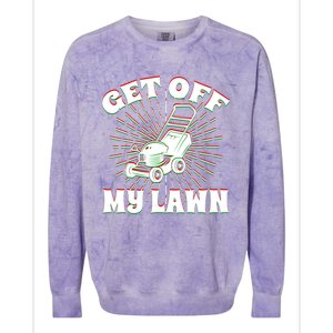 Funny Lawnmower Get Off My Lawn Landscape Artist Gift Colorblast Crewneck Sweatshirt