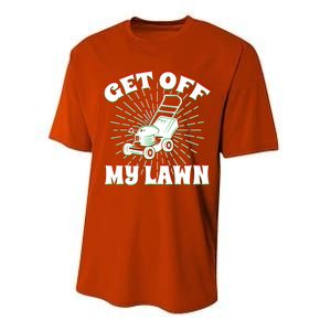 Funny Lawnmower Get Off My Lawn Landscape Artist Gift Performance Sprint T-Shirt