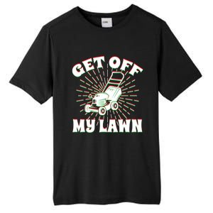 Funny Lawnmower Get Off My Lawn Landscape Artist Gift Tall Fusion ChromaSoft Performance T-Shirt