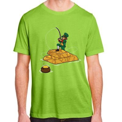 Fishing Leprechaun Gift Irish Angler Gift Lucky Wealth Funny Gift Adult ChromaSoft Performance T-Shirt