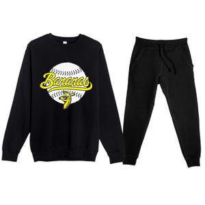 Funny LetS Go Bananas Gift Sport Premium Crewneck Sweatsuit Set