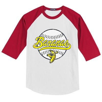 Funny LetS Go Bananas Gift Sport Kids Colorblock Raglan Jersey