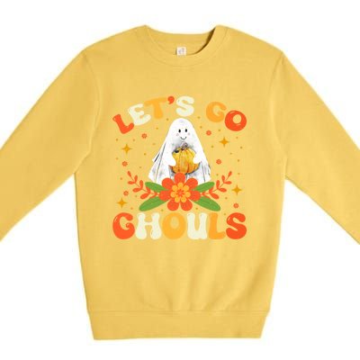 Funny LetS Go Ghouls Spooky Halloween Ghost Retro Boo Gift Premium Crewneck Sweatshirt