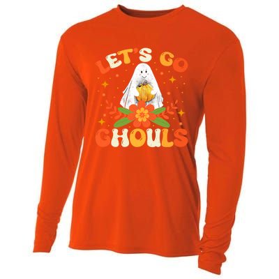 Funny LetS Go Ghouls Spooky Halloween Ghost Retro Boo Gift Cooling Performance Long Sleeve Crew