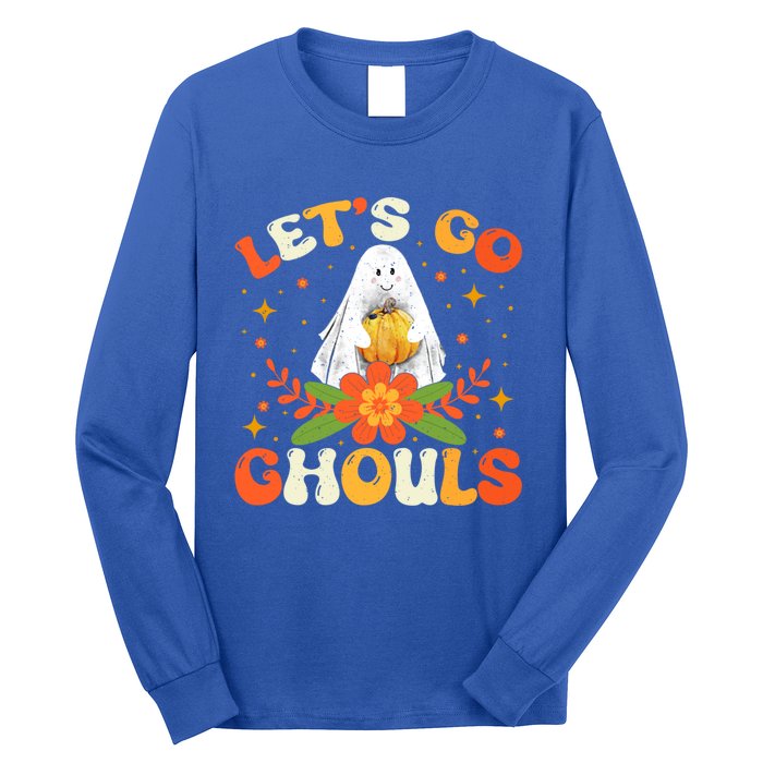 Funny LetS Go Ghouls Spooky Halloween Ghost Retro Boo Gift Long Sleeve Shirt