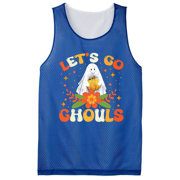 Funny LetS Go Ghouls Spooky Halloween Ghost Retro Boo Gift Mesh Reversible Basketball Jersey Tank