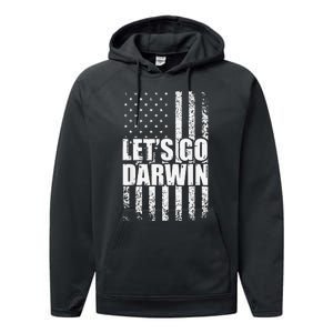 Funny Lets Go Darwin LetS Go Darwin American Flag Performance Fleece Hoodie