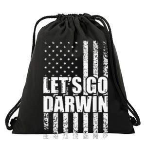 Funny Lets Go Darwin LetS Go Darwin American Flag Drawstring Bag