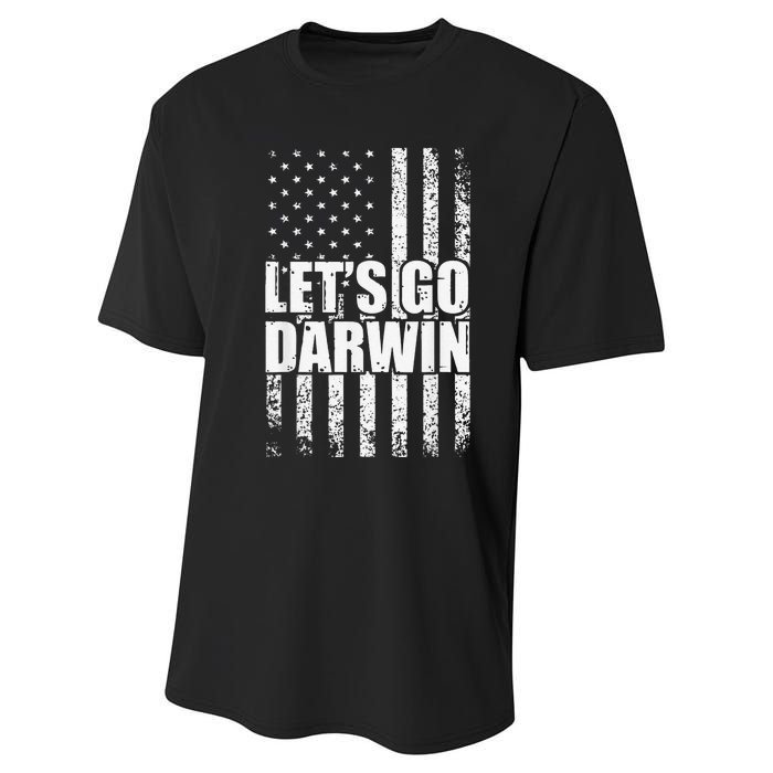 Funny Lets Go Darwin LetS Go Darwin American Flag Performance Sprint T-Shirt