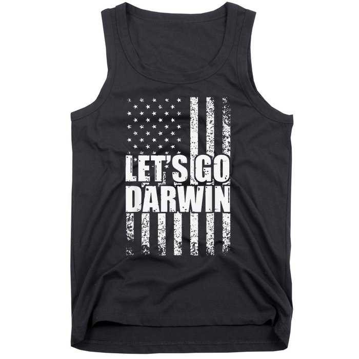 Funny Lets Go Darwin LetS Go Darwin American Flag Tank Top